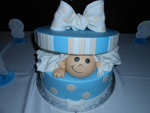 baby shower cake with a baby design