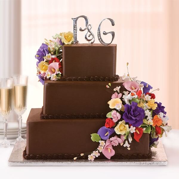 square tiered cake