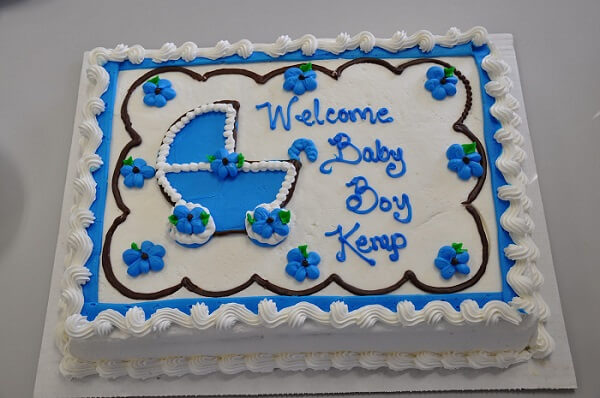 costco baby boy cake with blue icing