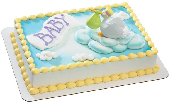 baby shower cakes with a stork design