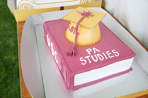 book design graduation cake with a graduation cap on top